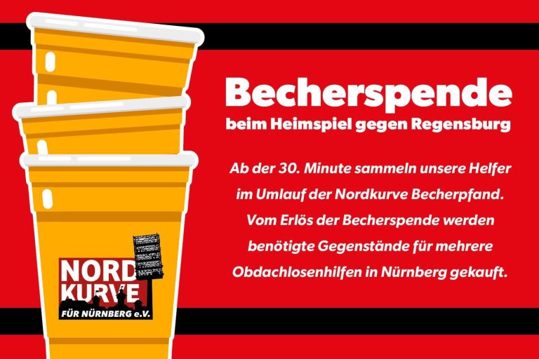 Becherspende gegen Regensburg