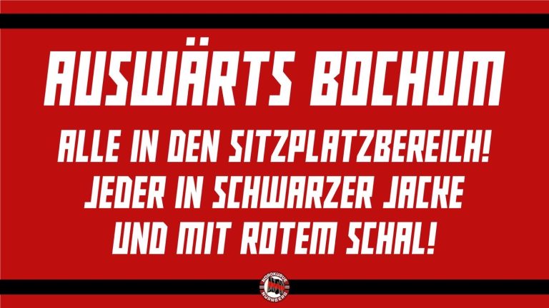 Auswärts Bochum – Alle in den Sitzplatzbereich!