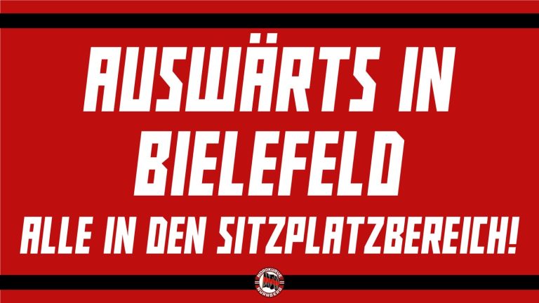 Auswärts in Bielefeld in den Sitzplatzbereich